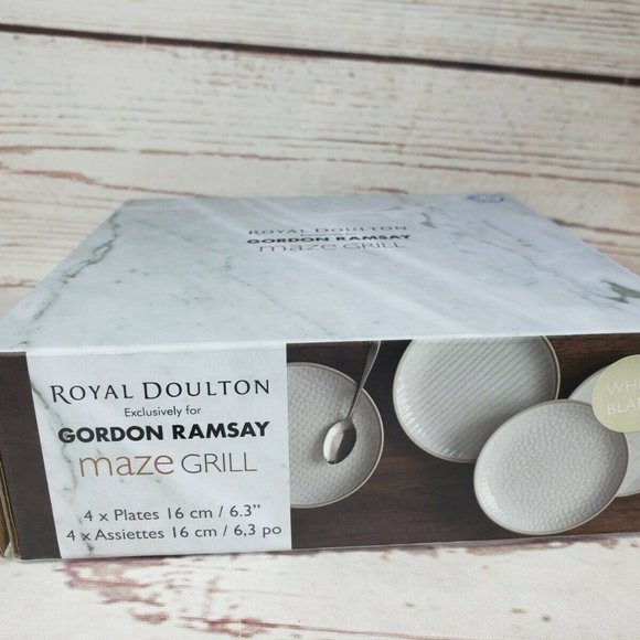 New Gordon Ramsay Maze Grill Set of 4 Plates 6" Mixed Similar Patterns - Picture 6 of 12